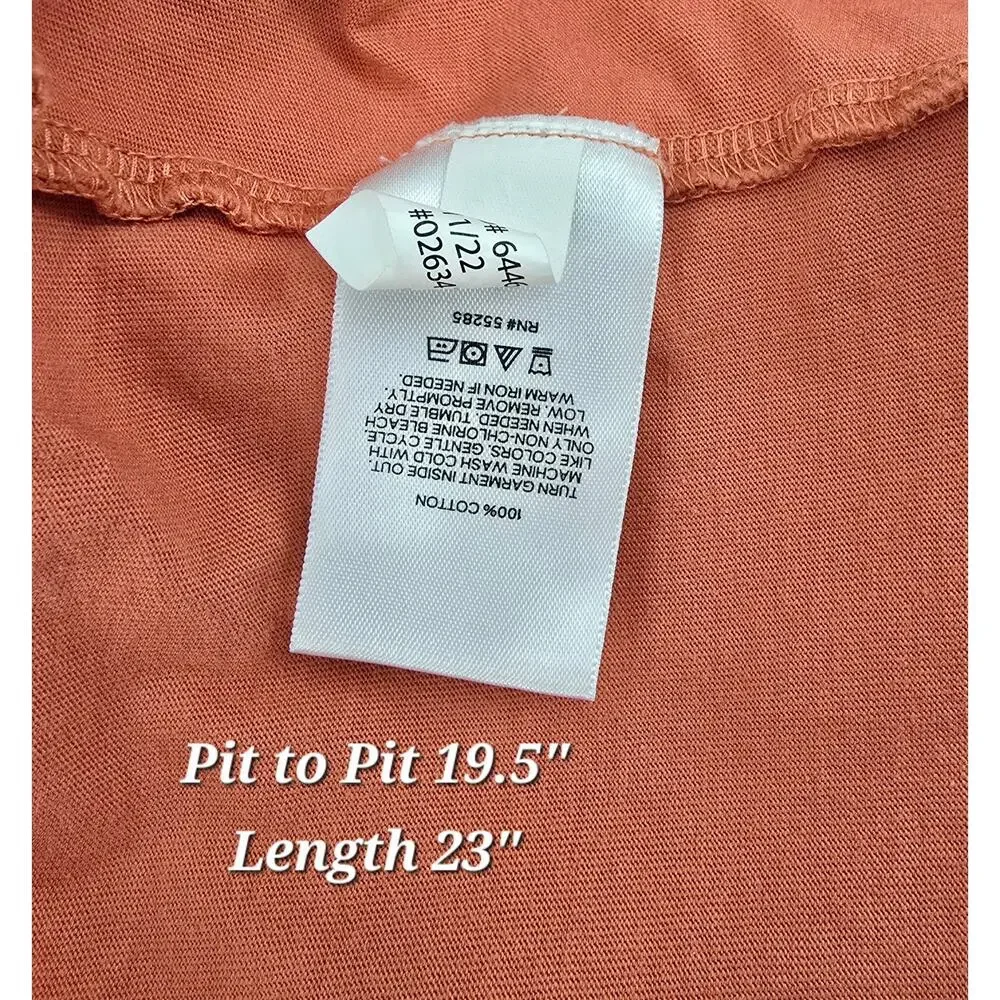 Express Minimalist Preppy‎ Rust Puff Sleeve Eyelet Tee